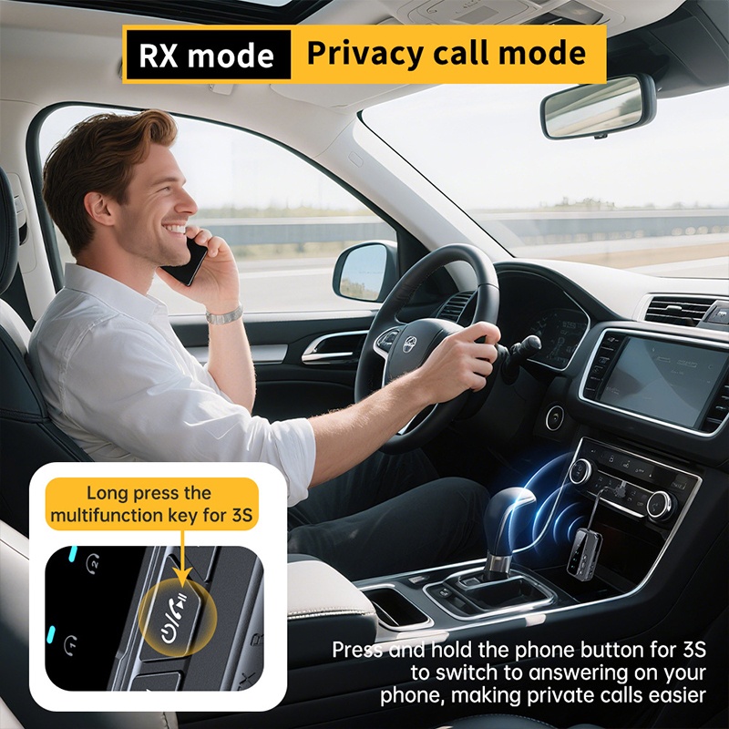 2 In 1 Bluetooth 5.4 Car Wireless Audio Adapter Rxtx Audio Transmitter Receiver Dual Device Pairing Aux Type C 200mah 10h Playtime Bluetooth Car Adapter Wq16831781 Widq.com