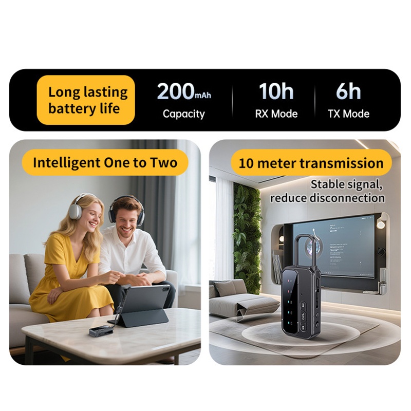2 In 1 Bluetooth 5.4 Car Wireless Audio Adapter Rxtx Audio Transmitter Receiver Dual Device Pairing Aux Type C 200mah 10h Playtime Bluetooth Car Adapter Wq16831781 Widq.com