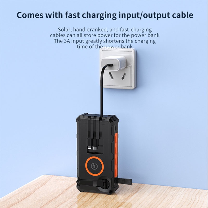 20000mah Solar Power Bank Built In Cables Hand Crank 4 Panel Solar Wireless Charging Ipx7 Waterproof Flashlight Emergency Rugged Power Bank Wq16831793 Widq.com