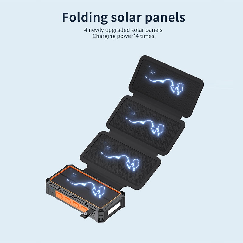 20000mah Solar Power Bank Built In Cables Hand Crank 4 Panel Solar Wireless Charging Ipx7 Waterproof Flashlight Emergency Rugged Power Bank Wq16831793 Widq.com