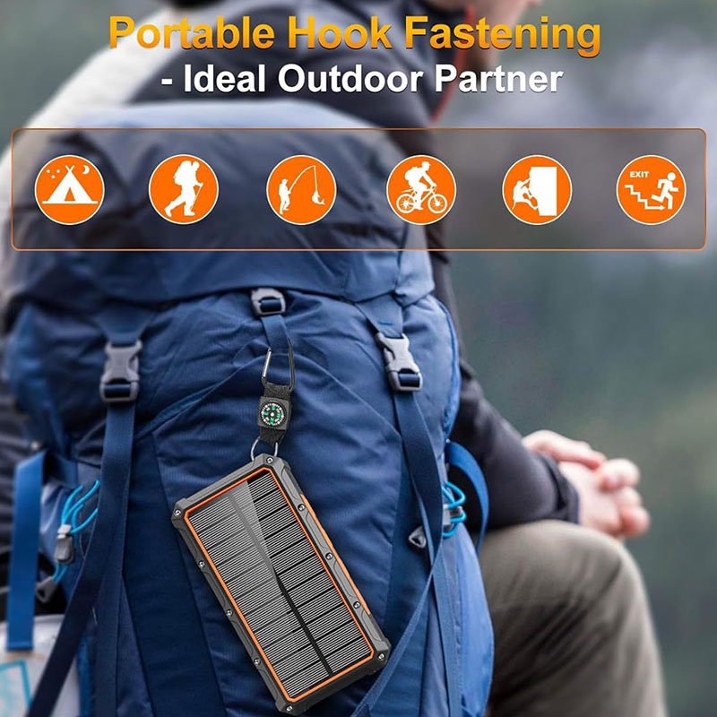 20000mah Solar Power Bank Built In Cables Hand Crank 4 Panel Solar Wireless Charging Ipx7 Waterproof Flashlight Emergency Rugged Power Bank Wq16831793 Widq.com