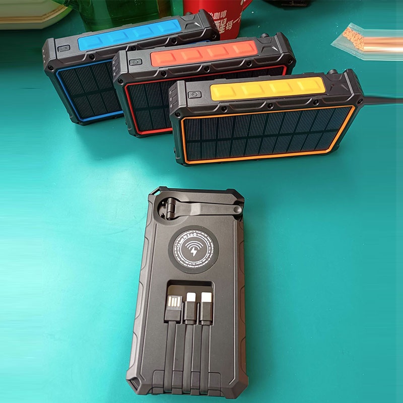 20000mah Solar Power Bank Built In Cables Hand Crank 4 Panel Solar Wireless Charging Ipx7 Waterproof Flashlight Emergency Rugged Power Bank Wq16831793 Widq.com