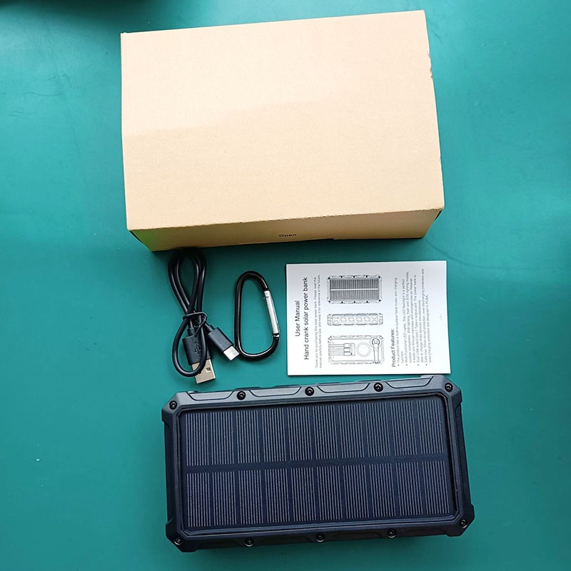 20000mah Solar Power Bank Built In Cables Hand Crank 4 Panel Solar Wireless Charging Ipx7 Waterproof Flashlight Emergency Rugged Power Bank Wq16831793 Widq.com