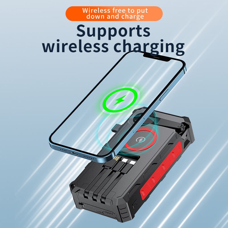 20000mah Solar Power Bank Built In Cables Hand Crank 4 Panel Solar Wireless Charging Ipx7 Waterproof Flashlight Emergency Rugged Power Bank Wq16831793 Widq.com