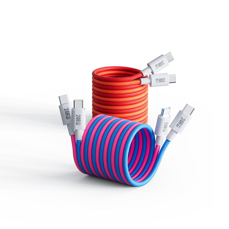 240w Type C Magnetic Charging Cable Pd Fast Charge 480mbps Data Transfer E Marker Chip Magnetic Self Coiling Nylon Braided Usb C Data Cord Wq16831775 Widq.com