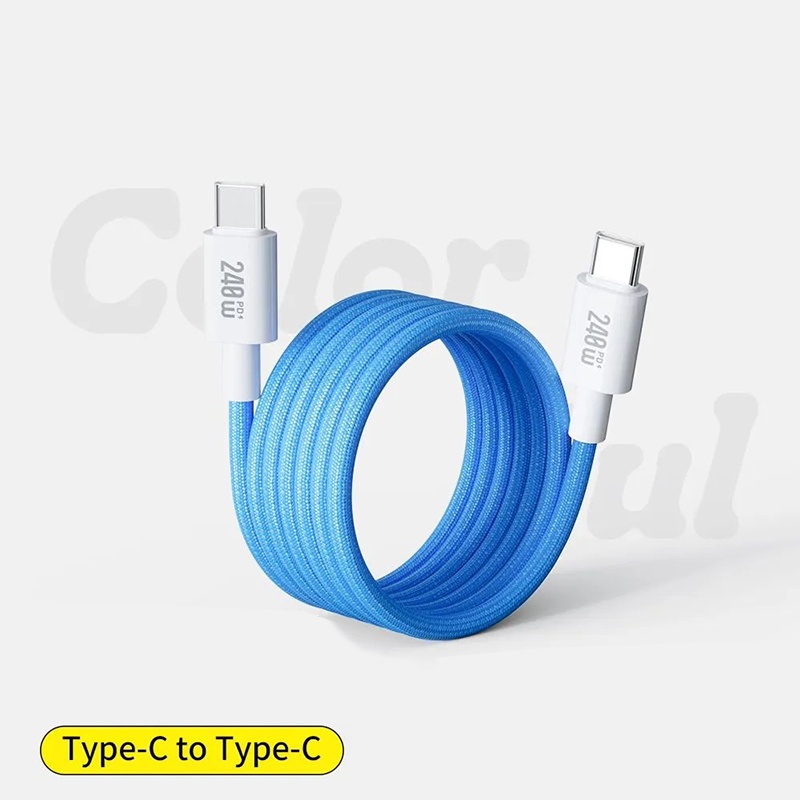 240w Type C Magnetic Charging Cable Pd Fast Charge 480mbps Data Transfer E Marker Chip Magnetic Self Coiling Nylon Braided Usb C Data Cord Wq16831775 Widq.com
