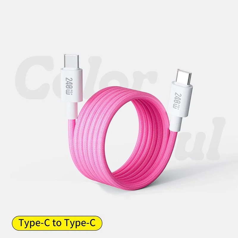 240w Type C Magnetic Charging Cable Pd Fast Charge 480mbps Data Transfer E Marker Chip Magnetic Self Coiling Nylon Braided Usb C Data Cord Wq16831775 Widq.com