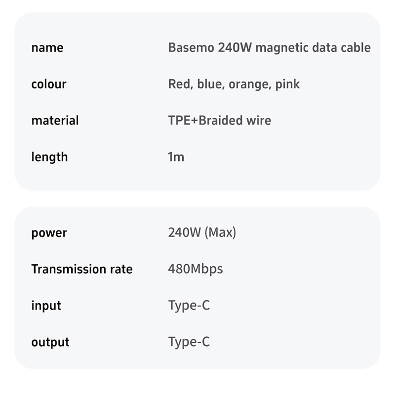 240w Type C Magnetic Charging Cable Pd Fast Charge 480mbps Data Transfer E Marker Chip Magnetic Self Coiling Nylon Braided Usb C Data Cord Wq16831775 Widq.com