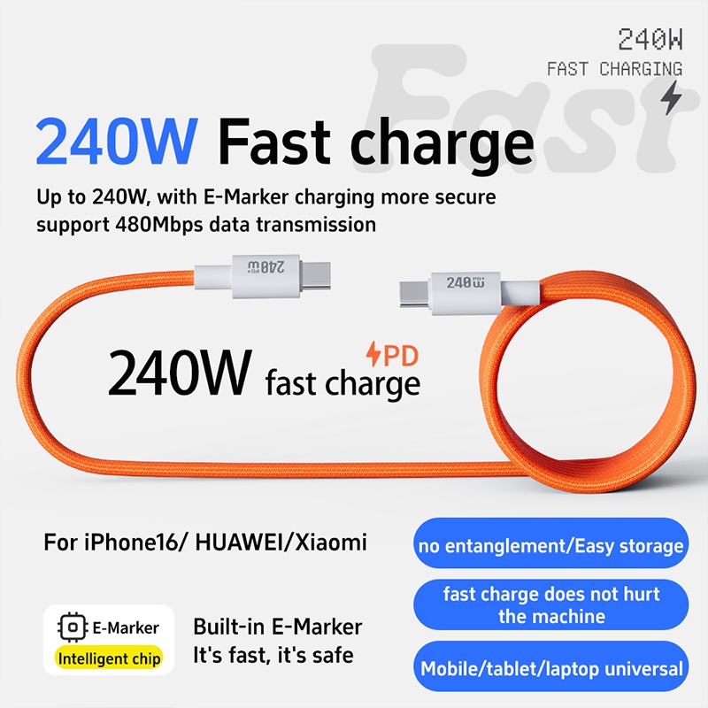 240w Type C Magnetic Charging Cable Pd Fast Charge 480mbps Data Transfer E Marker Chip Magnetic Self Coiling Nylon Braided Usb C Data Cord Wq16831775 Widq.com