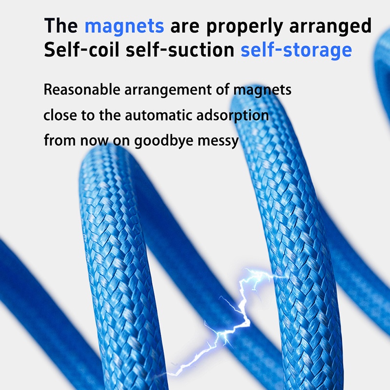 240w Type C Magnetic Charging Cable Pd Fast Charge 480mbps Data Transfer E Marker Chip Magnetic Self Coiling Nylon Braided Usb C Data Cord Wq16831775 Widq.com
