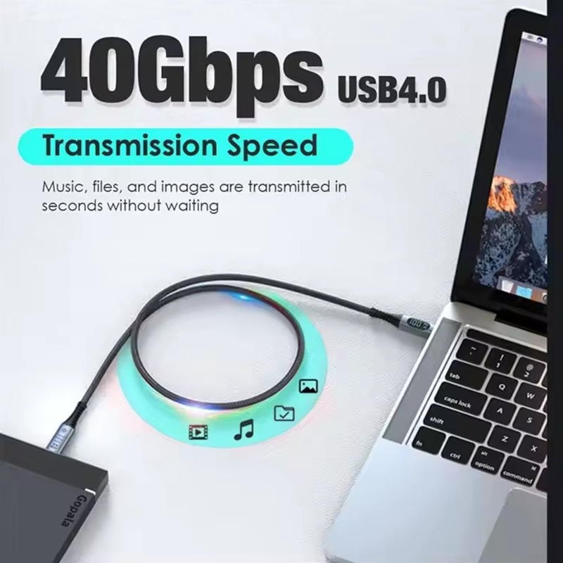 240w Type C Usb4 Cable With Led Digital Display 40gbps Transfer 8k60hz Video Pd4.0 Fast Charging E Marker Chip Thunderbolt 4 Usb C Charging Cable Wq16831772 Widq.com