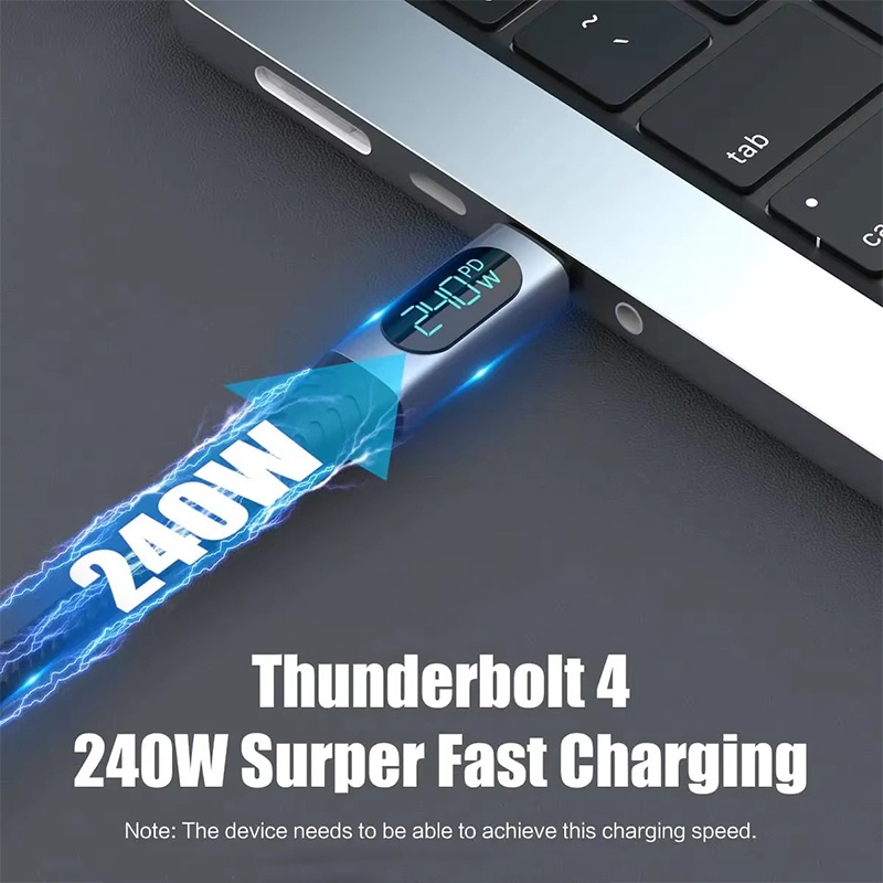 240w Type C Usb4 Cable With Led Digital Display 40gbps Transfer 8k60hz Video Pd4.0 Fast Charging E Marker Chip Thunderbolt 4 Usb C Charging Cable Wq16831772 Widq.com