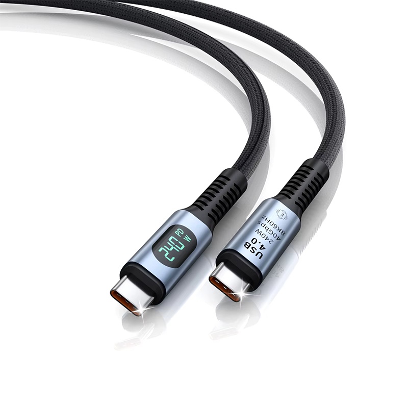 240w Type C Usb4 Cable With Led Digital Display 40gbps Transfer 8k60hz Video Pd4.0 Fast Charging E Marker Chip Thunderbolt 4 Usb C Charging Cable Wq16831772 Widq.com