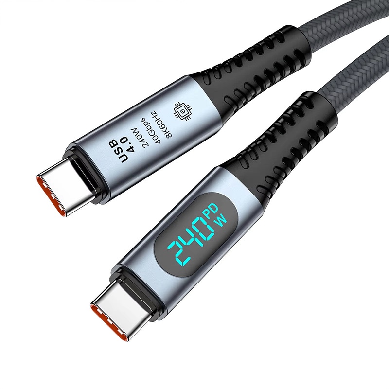 240w Type C Usb4 Cable With Led Digital Display 40gbps Transfer 8k60hz Video Pd4.0 Fast Charging E Marker Chip Thunderbolt 4 Usb C Charging Cable Wq16831772 Widq.com