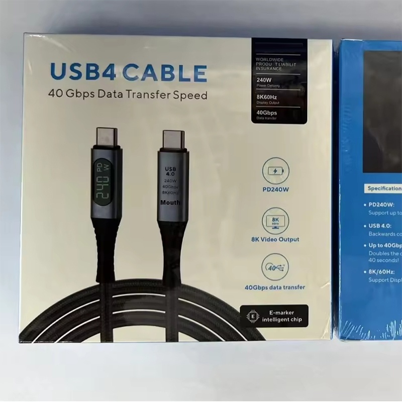 240w Type C Usb4 Cable With Led Digital Display 40gbps Transfer 8k60hz Video Pd4.0 Fast Charging E Marker Chip Thunderbolt 4 Usb C Charging Cable Wq16831772 Widq.com
