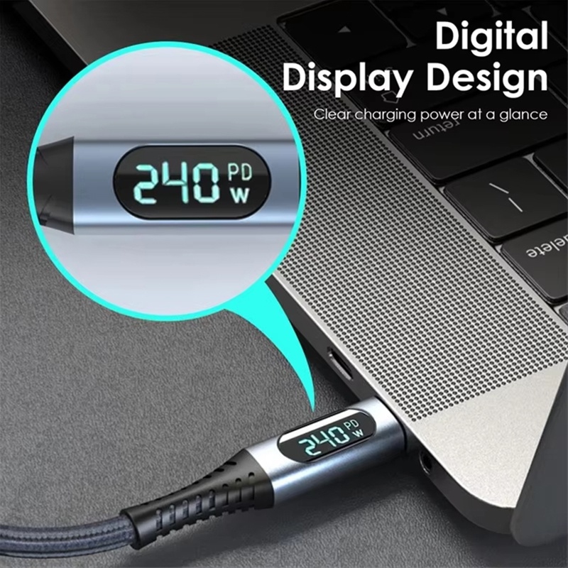 240w Type C Usb4 Cable With Led Digital Display 40gbps Transfer 8k60hz Video Pd4.0 Fast Charging E Marker Chip Thunderbolt 4 Usb C Charging Cable Wq16831772 Widq.com