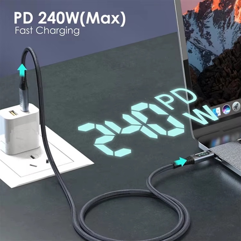 240w Type C Usb4 Cable With Led Digital Display 40gbps Transfer 8k60hz Video Pd4.0 Fast Charging E Marker Chip Thunderbolt 4 Usb C Charging Cable Wq16831772 Widq.com