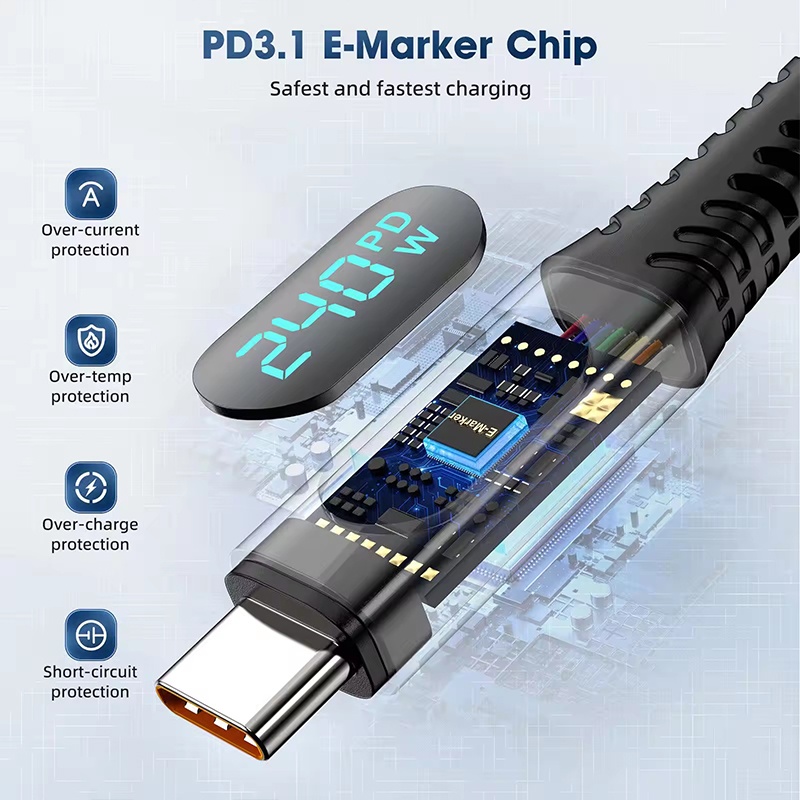 240w Type C Usb4 Cable With Led Digital Display 40gbps Transfer 8k60hz Video Pd4.0 Fast Charging E Marker Chip Thunderbolt 4 Usb C Charging Cable Wq16831772 Widq.com
