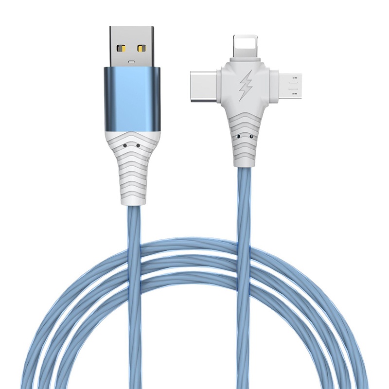 3 In 1 Rgb Led Flowing Charging Cable 12w 2.1a Fast Charging Lightning Type C Micro Usb 480mbps Transfer Data 4 Colors 1m 2m Dynamic Led Cable Wq16831771 Widq.com