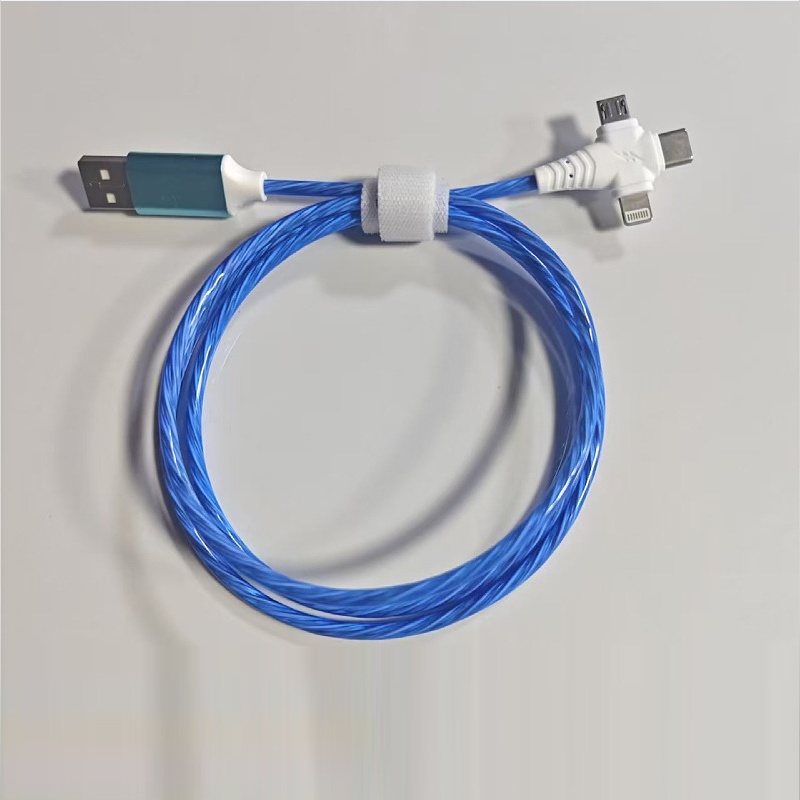 3 In 1 Rgb Led Flowing Charging Cable 12w 2.1a Fast Charging Lightning Type C Micro Usb 480mbps Transfer Data 4 Colors 1m 2m Dynamic Led Cable Wq16831771 Widq.com