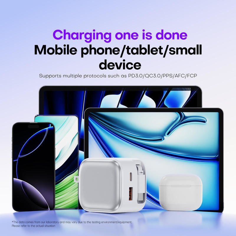 35w Retractable Type C Charger Gan Fast Charging Foldable Plug 3 Port Built In 70cm Cable Pd3.0 Qc3.0 Pps Compact Design Universal Usb Adapter Wq16831758 Widq.com
