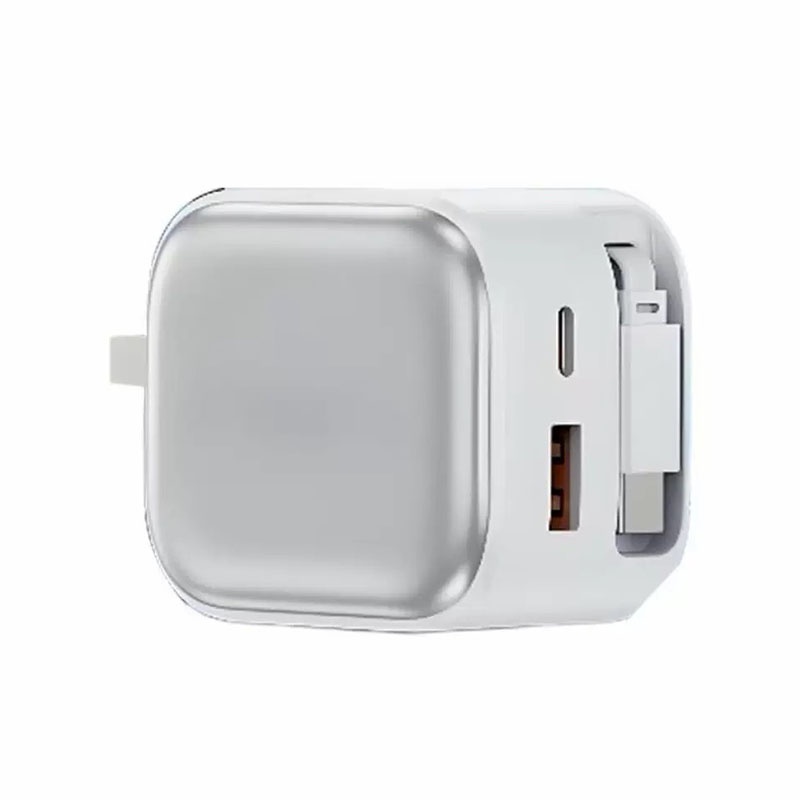 35w Retractable Type C Charger Gan Fast Charging Foldable Plug 3 Port Built In 70cm Cable Pd3.0 Qc3.0 Pps Compact Design Universal Usb Adapter Wq16831758 Widq.com