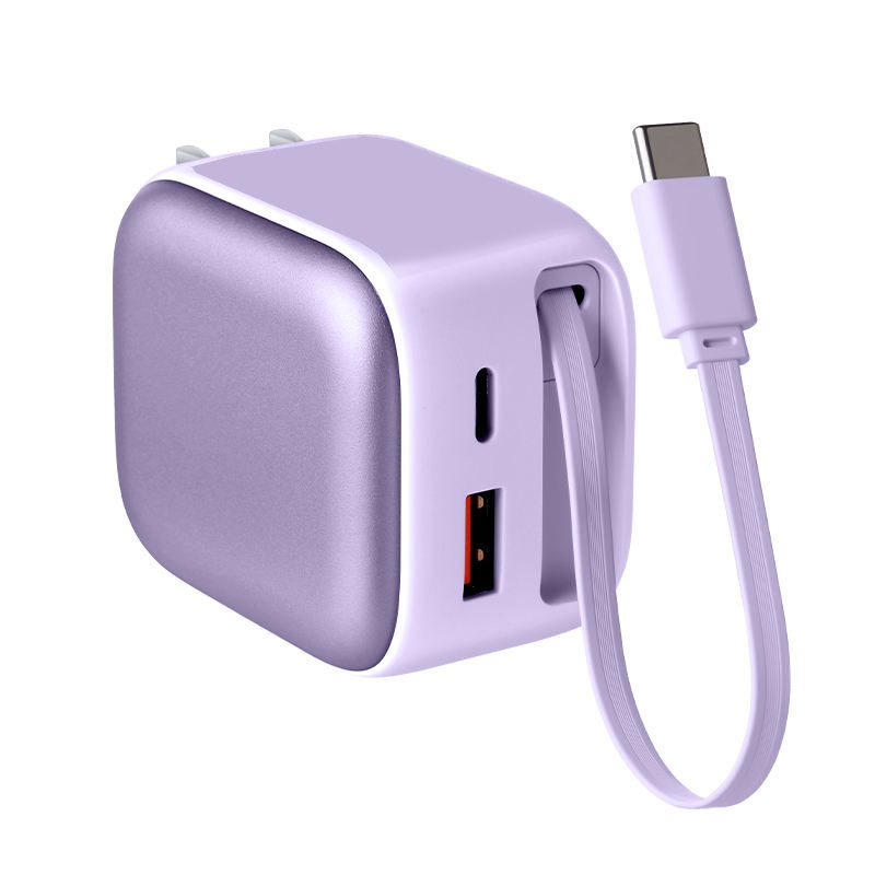35w Retractable Type C Charger Gan Fast Charging Foldable Plug 3 Port Built In 70cm Cable Pd3.0 Qc3.0 Pps Compact Design Universal Usb Adapter Wq16831758 Widq.com