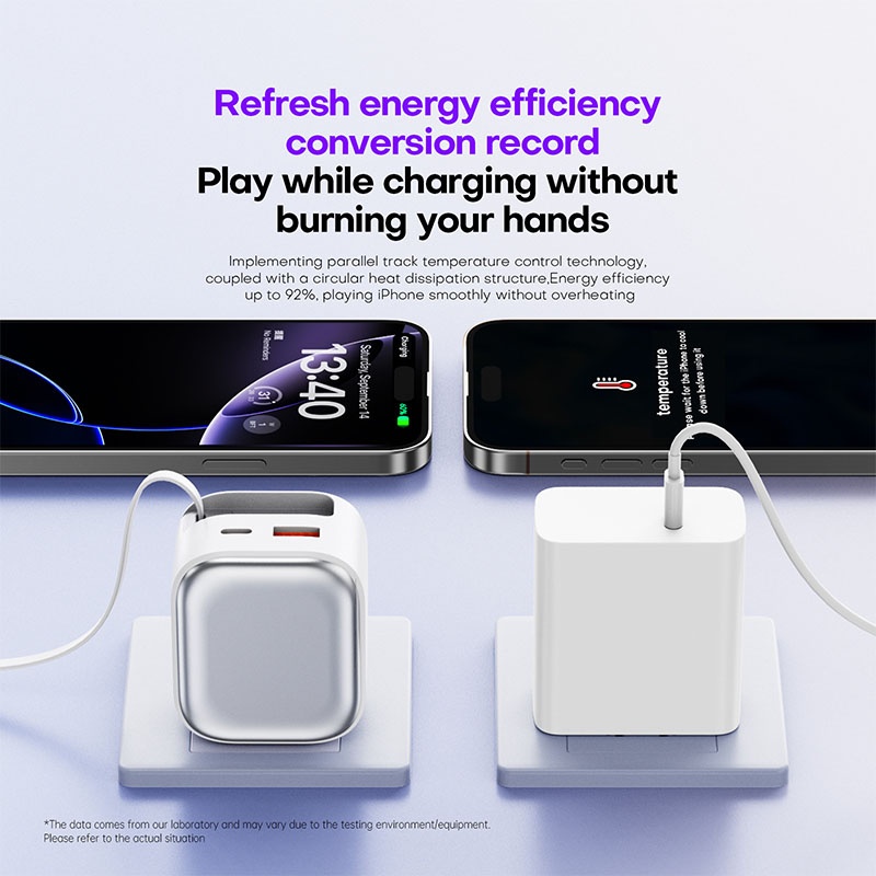 35w Retractable Type C Charger Gan Fast Charging Foldable Plug 3 Port Built In 70cm Cable Pd3.0 Qc3.0 Pps Compact Design Universal Usb Adapter Wq16831758 Widq.com