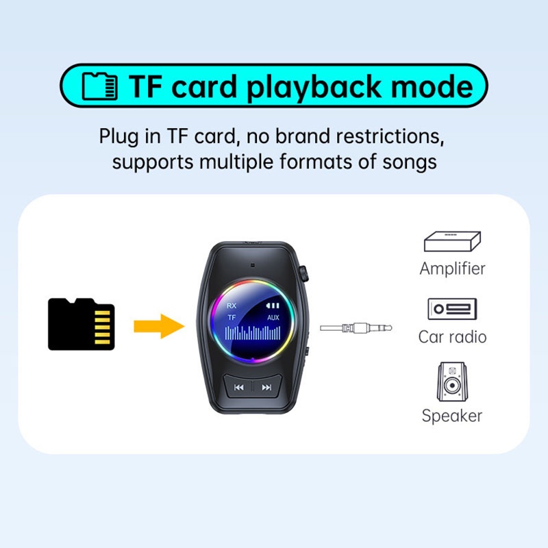 4 In 1 Car Bluetooth Audio Receiver Transmitter Bluetooth 5.4 Tf Rx Tx Dsp Hi Fi Stereo Rgb Light Led Display 300mah 7h Playtime Wireless Audio Adapter Wq16831791 Widq.com