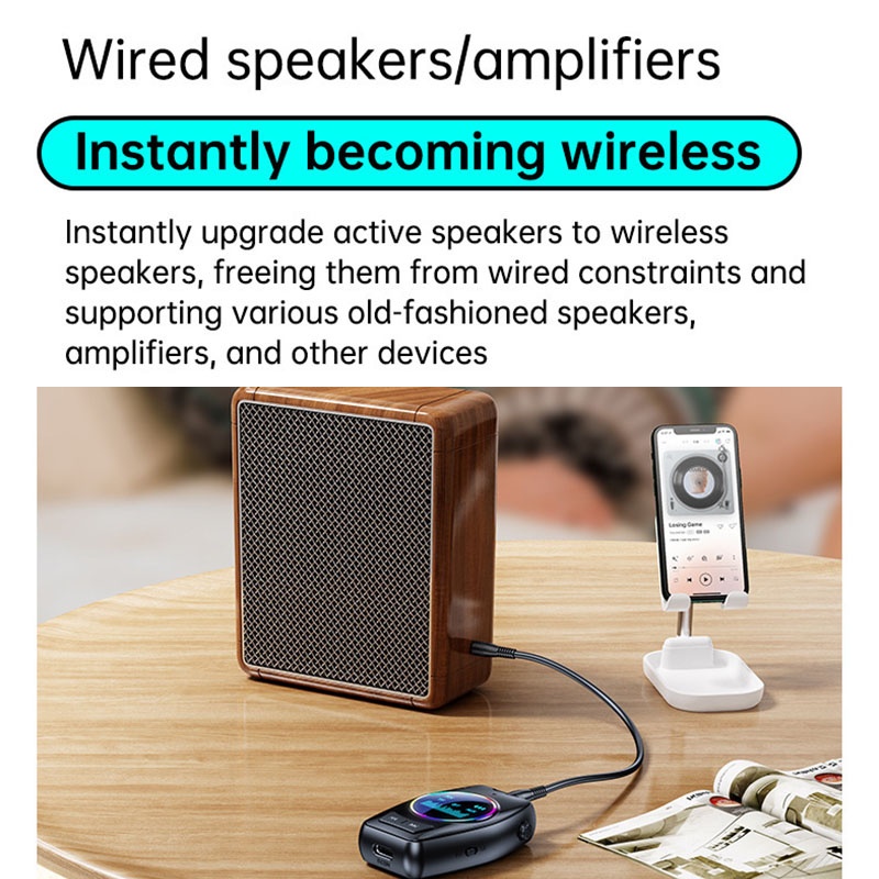 4 In 1 Car Bluetooth Audio Receiver Transmitter Bluetooth 5.4 Tf Rx Tx Dsp Hi Fi Stereo Rgb Light Led Display 300mah 7h Playtime Wireless Audio Adapter Wq16831791 Widq.com