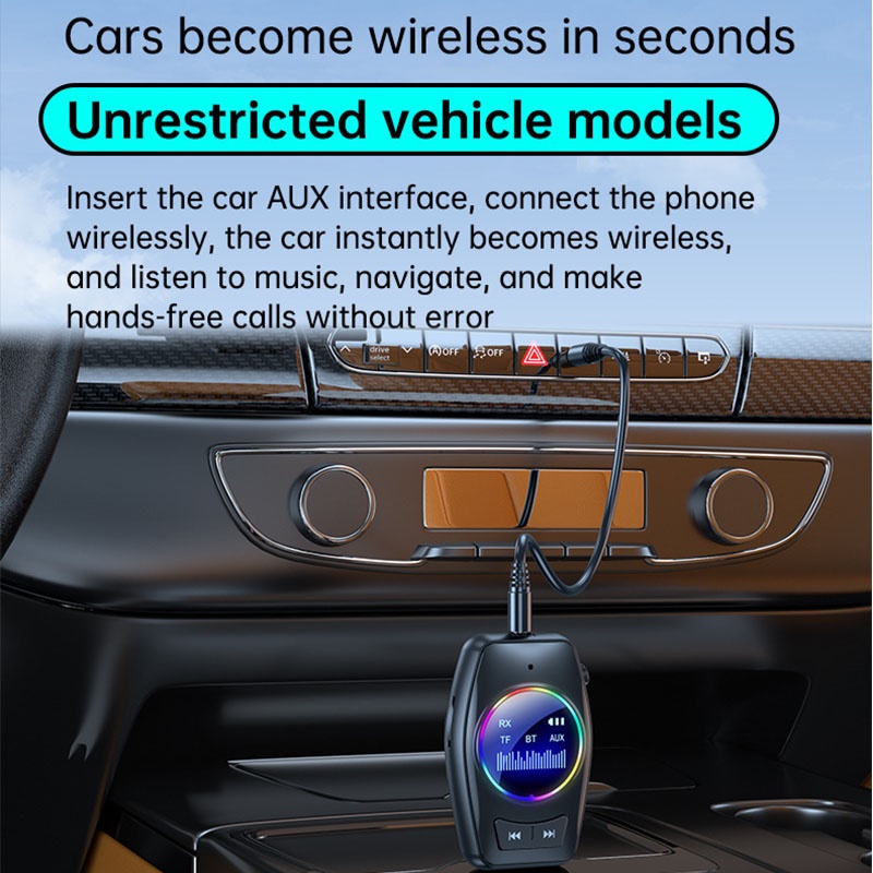 4 In 1 Car Bluetooth Audio Receiver Transmitter Bluetooth 5.4 Tf Rx Tx Dsp Hi Fi Stereo Rgb Light Led Display 300mah 7h Playtime Wireless Audio Adapter Wq16831791 Widq.com