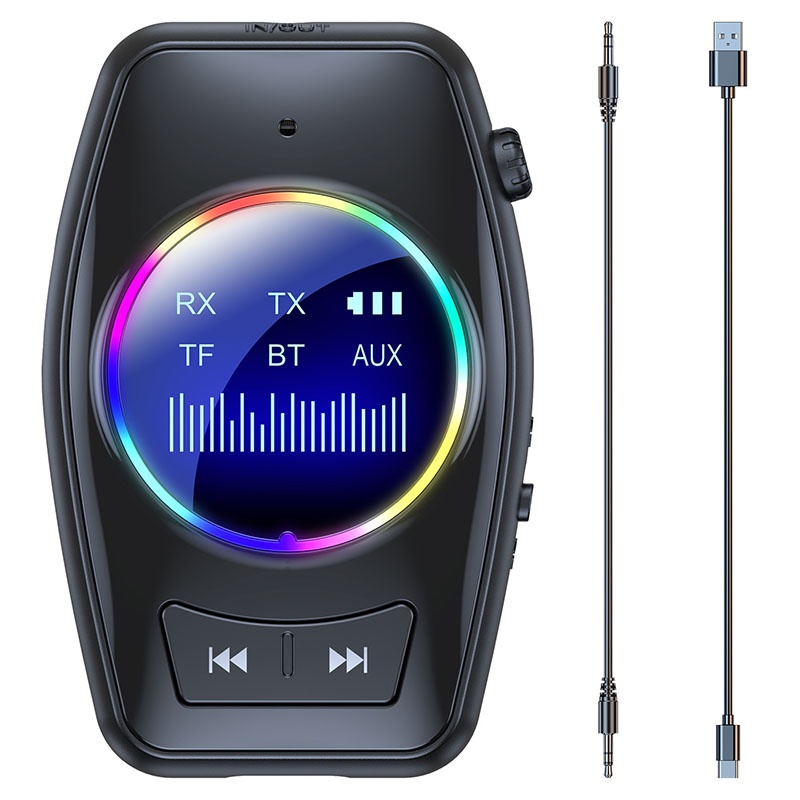 4 In 1 Car Bluetooth Audio Receiver Transmitter Bluetooth 5.4 Tf Rx Tx Dsp Hi Fi Stereo Rgb Light Led Display 300mah 7h Playtime Wireless Audio Adapter Wq16831791 Widq.com