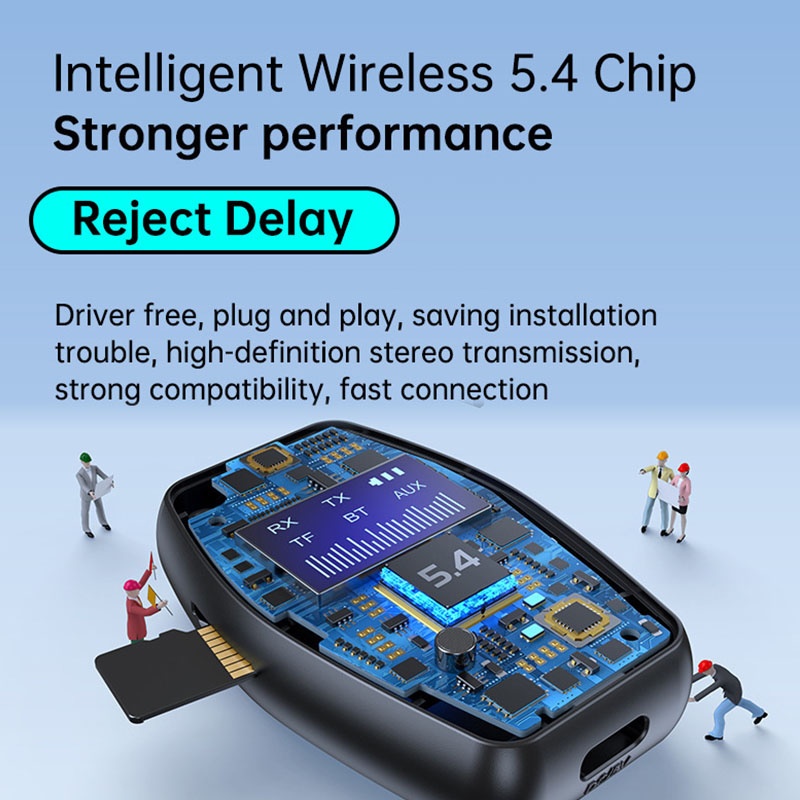 4 In 1 Car Bluetooth Audio Receiver Transmitter Bluetooth 5.4 Tf Rx Tx Dsp Hi Fi Stereo Rgb Light Led Display 300mah 7h Playtime Wireless Audio Adapter Wq16831791 Widq.com