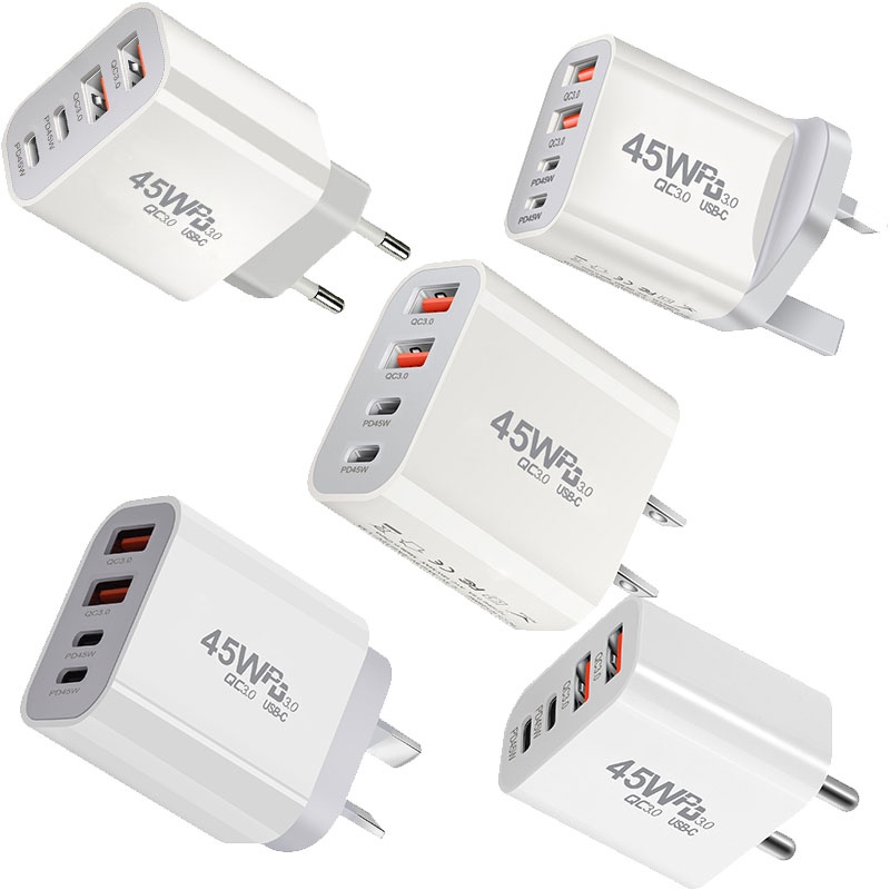 45w Fast Charger 4 Port Gan Pd Qc 3.0 Dual Fast Charging Smart Ic Protection Universal Usb Type C For Samsung Apple Travel Adapter Wq16831760 Widq.com