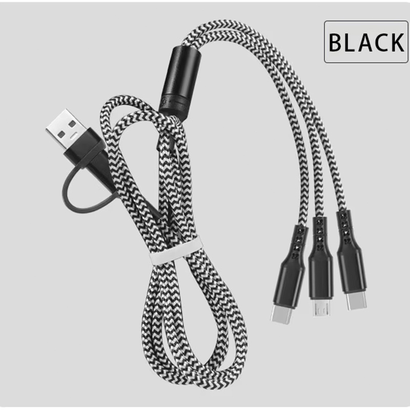 5 In 1 Charging Cable 15w Fast Charge Multi Device Lightning Type C Micro Usb Nylon Braided Durable Travel Cable 1.2m Multi Charger Cord Wq16831773 Widq.com