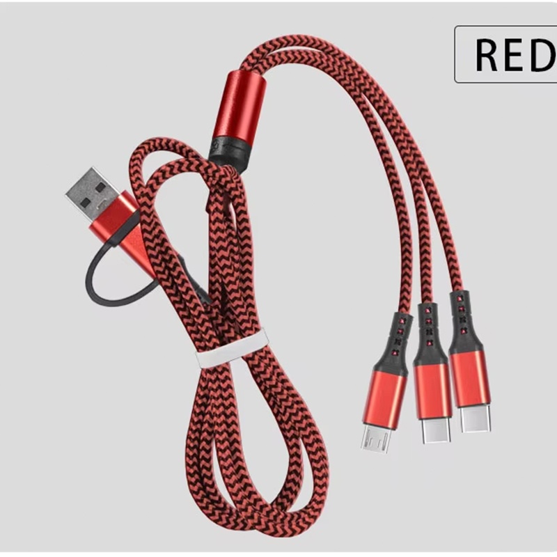 5 In 1 Charging Cable 15w Fast Charge Multi Device Lightning Type C Micro Usb Nylon Braided Durable Travel Cable 1.2m Multi Charger Cord Wq16831773 Widq.com