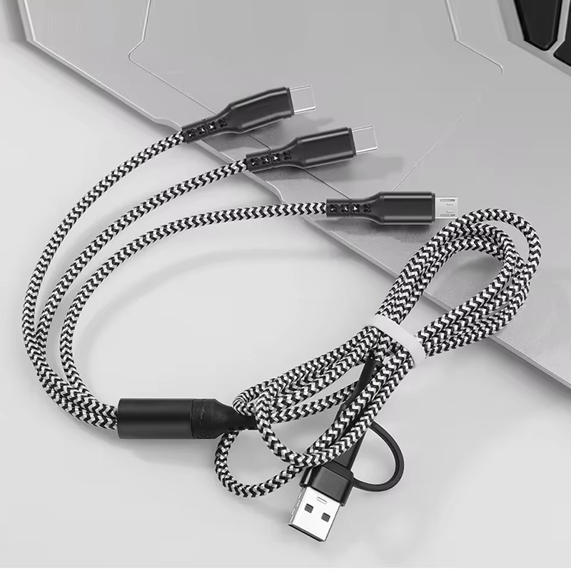 5 In 1 Charging Cable 15w Fast Charge Multi Device Lightning Type C Micro Usb Nylon Braided Durable Travel Cable 1.2m Multi Charger Cord Wq16831773 Widq.com