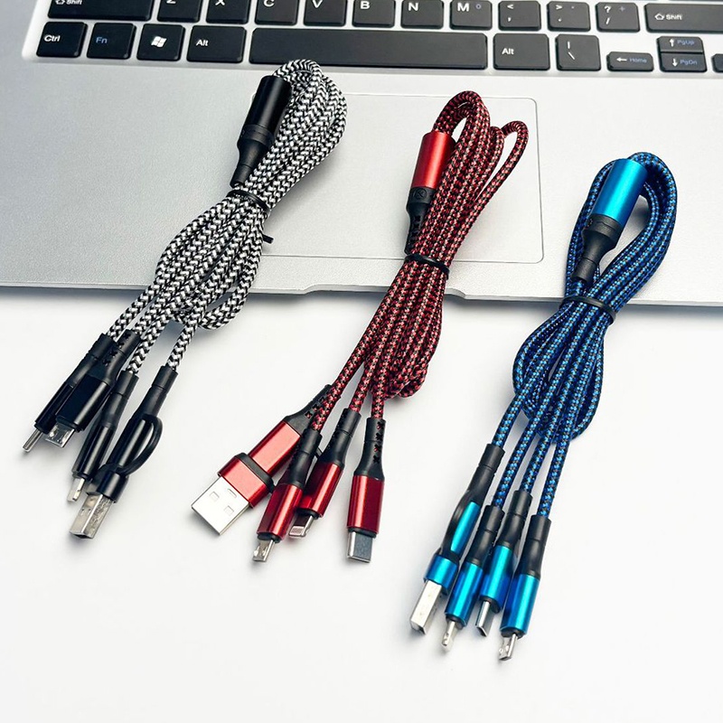 5 In 1 Charging Cable 15w Fast Charge Multi Device Lightning Type C Micro Usb Nylon Braided Durable Travel Cable 1.2m Multi Charger Cord Wq16831773 Widq.com
