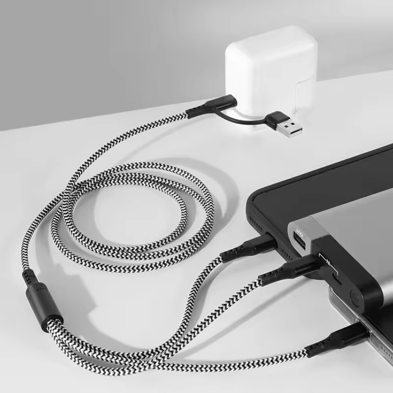 5 In 1 Charging Cable 15w Fast Charge Multi Device Lightning Type C Micro Usb Nylon Braided Durable Travel Cable 1.2m Multi Charger Cord Wq16831773 Widq.com