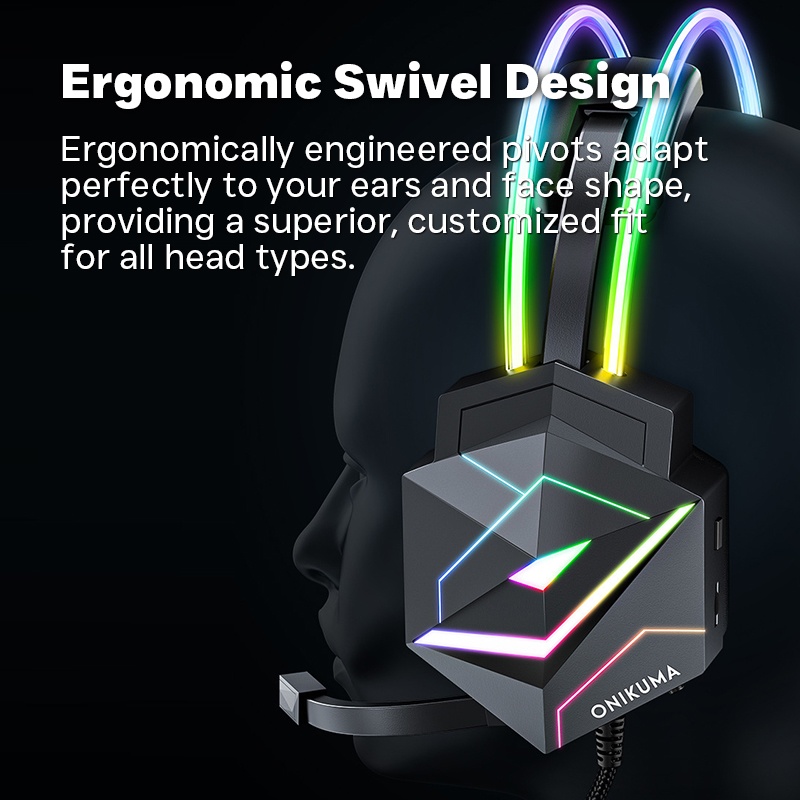 7.1 Surround Sound Headset Rgb Gaming Design 50mm Drivers 360° Noise Cancelling Mic Memory Foam Comfort For Pc Ps Xbox Gaming Headphones Wq16831736 Widq.com