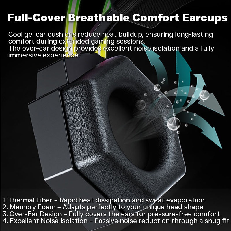 7.1 Surround Sound Headset Rgb Gaming Design 50mm Drivers 360° Noise Cancelling Mic Memory Foam Comfort For Pc Ps Xbox Gaming Headphones Wq16831736 Widq.com
