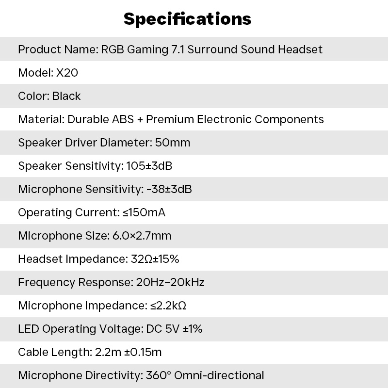 7.1 Surround Sound Headset Rgb Gaming Design 50mm Drivers 360° Noise Cancelling Mic Memory Foam Comfort For Pc Ps Xbox Gaming Headphones Wq16831736 Widq.com