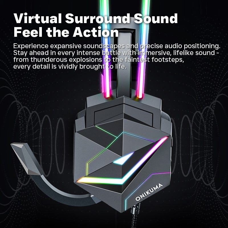 7.1 Surround Sound Headset Rgb Gaming Design 50mm Drivers 360° Noise Cancelling Mic Memory Foam Comfort For Pc Ps Xbox Gaming Headphones Wq16831736 Widq.com