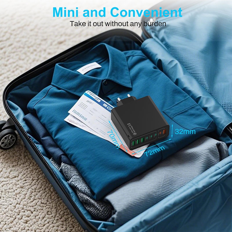 8 Port Usb Charger 4 Usb A+4 Usb C Fast Charging Pd25w Qc18w Compact Fireproof Multi Device Hub 8 In 1 Universal Travel Adapter Wq16831755 Widq.com