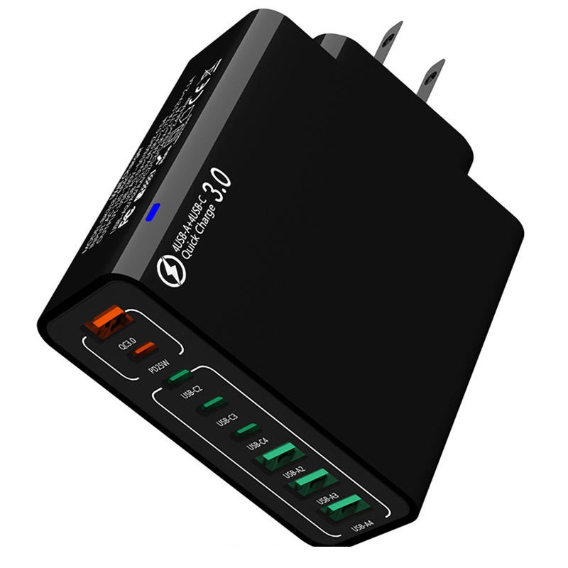 8 Port Usb Charger 4 Usb A+4 Usb C Fast Charging Pd25w Qc18w Compact Fireproof Multi Device Hub 8 In 1 Universal Travel Adapter Wq16831755 Widq.com