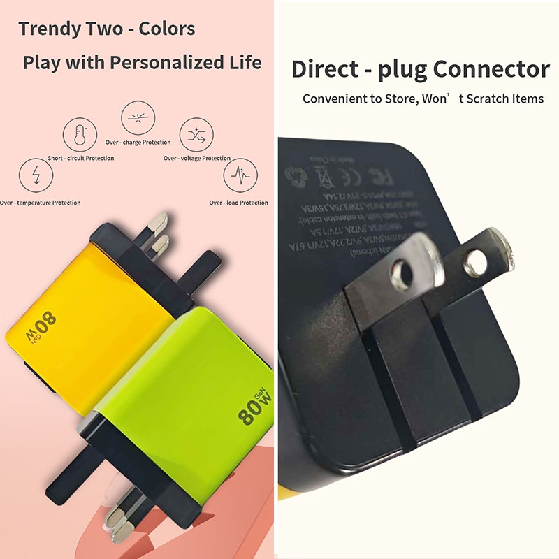 80w Gan Retractable Cable Charger Pd45w Fast Charge Built In 80cm Type C Pd Qc Pps 3 Port Compact Travel Adapter With Charging Light Usb Charger Wq16831757 Widq.com