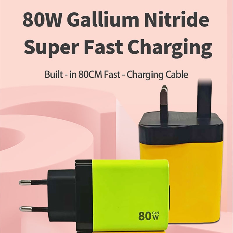 80w Gan Retractable Cable Charger Pd45w Fast Charge Built In 80cm Type C Pd Qc Pps 3 Port Compact Travel Adapter With Charging Light Usb Charger Wq16831757 Widq.com