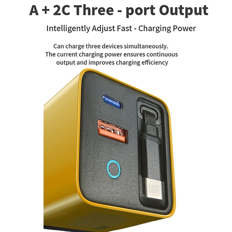 80w Gan Retractable Cable Charger Pd45w Fast Charge Built In 80cm Type C Pd Qc Pps 3 Port Compact Travel Adapter With Charging Light Usb Charger Wq16831757 Widq.com