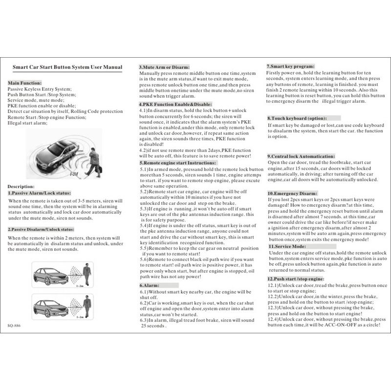 9 In 1 Suv Car Keyless Start Remote Starter Push Button Alarm System Engine Entry Wq16831249 Widq (1)