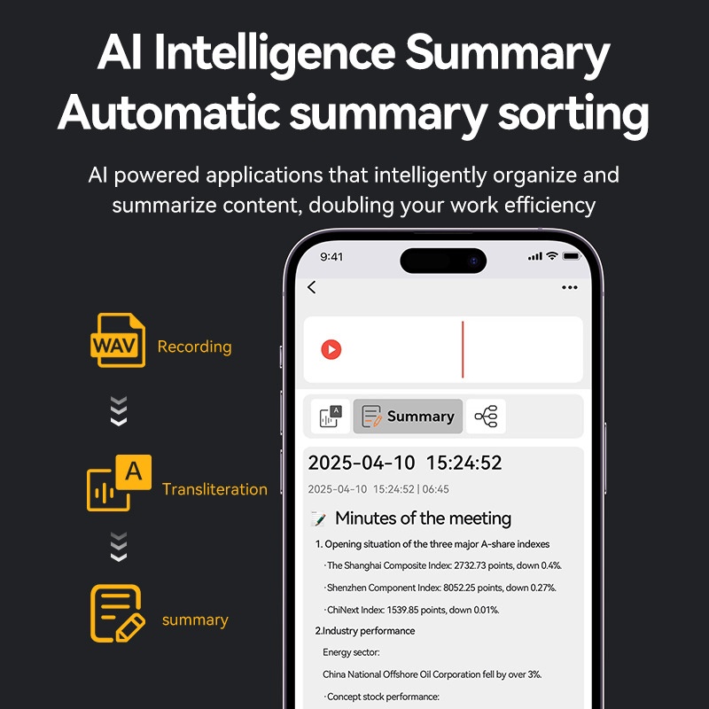 Ai Meeting Recorder Hd 6d Dual Mic Chatgpt Summaries Live Transcription 15 Hours Recording 500mah 8 256gb Magnetic Ios Android Voice Recorder Wq16831721 Widq.com